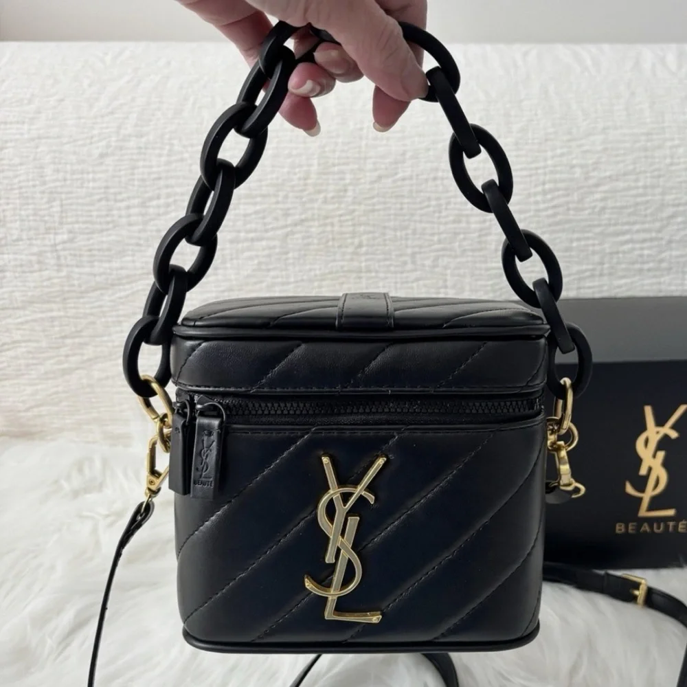 Saint Laurent Black Quilted Bag with Gold YSL Hardware - Picture 10 of 14